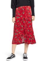 Women's Treasure & Bond Floral Midi Skirt, Size - Red
