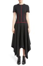 Women's Alexander Mcqueen Stitched Handkerchief Hem Dress Us / 44 It - Black