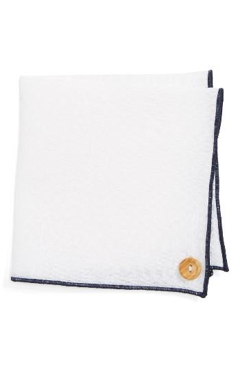 Men's Armstrong & Wilson Stain Glass Linen Pocket Square, Size - White