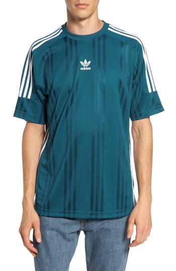 Men's Adidas Originals Jacquard Stripe T-shirt, Size - Blue/green