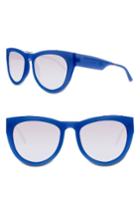 Women's Smoke X Mirrors Runaround Sue 60mm Cat Eye Sunglasses - Blue Bright/ Silver Mirror