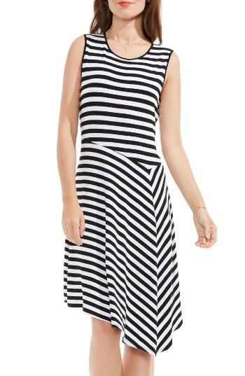 Women's Vince Camuto Havana Stripe Asymmetrical Drape Dress