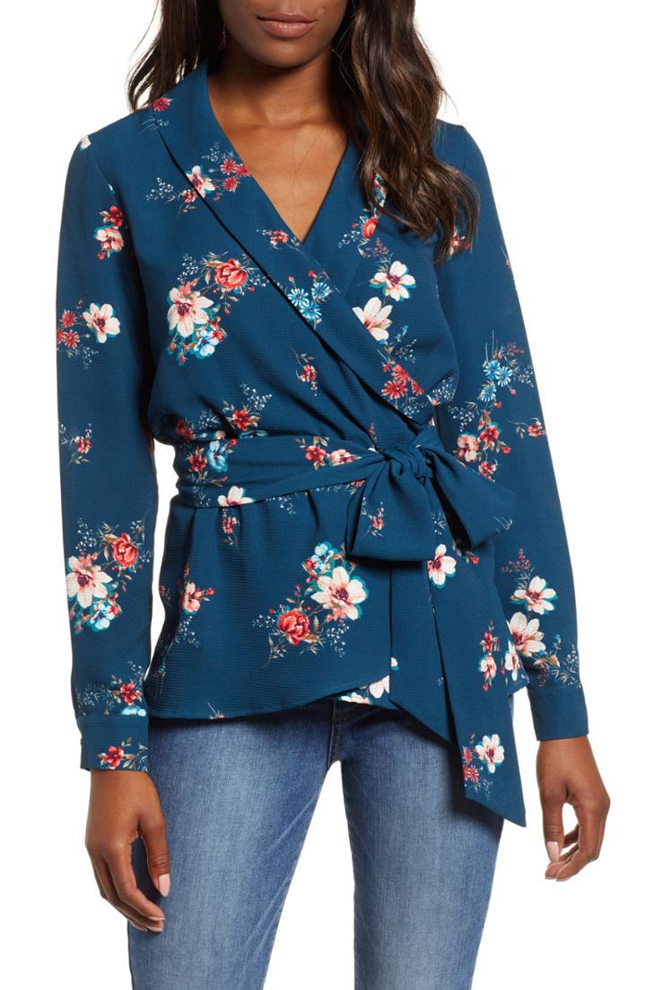 Women's Vince Camuto Sequin Chiffon Top - Blue
