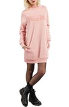 Women's Volcom Burn City Fleece Sweatshirt Dress - Pink