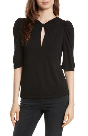Women's Rebecca Taylor Twist Neck Top - Black