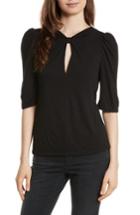 Women's Rebecca Taylor Twist Neck Top - Black