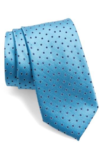 Men's Nordstrom Men's Shop Double Dot Silk Tie, Size - Blue/green