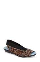 Women's Cloud 'caliber' Peep Toe Leather Flat -8.5us / 39eu - Brown