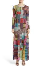 Women's Missoni Metallic Patchwork Stripe Knit Maxi Dress Us / 46 It - Red