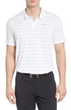 Men's Nike Dry Stripe Polo, Size - White