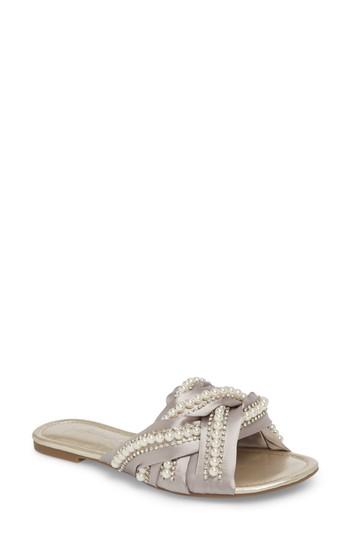 Women's Jessica Simpson Rhondalin Embellished Slide Sandal W(omen() .5 M - Grey
