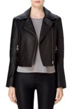 Women's J Brand Aiah Leather Moto Jacket - Black