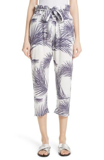 Women's Paradised Surf Print Paperbag Pants - White
