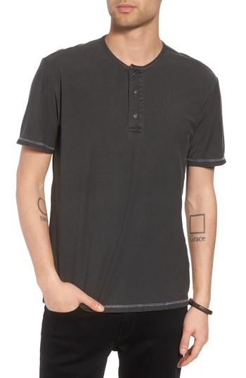 Men's Treasure & Bond Short Sleeve Cotton Henley - Black
