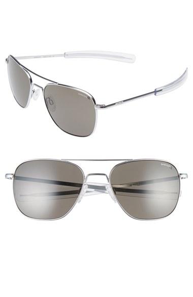 Men's Randolph Engineering 58mm Polarized Aviator Sunglasses - Matte Chrome