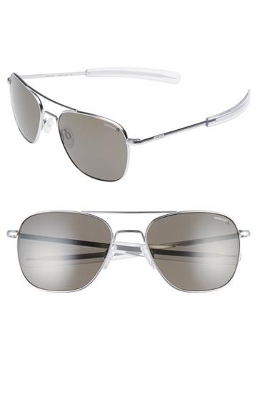 Men's Randolph Engineering 58mm Polarized Aviator Sunglasses - Matte Chrome