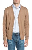 Men's Nordstrom Men's Shop Merino V-neck Cardigan - Brown