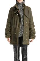 Women's Saint Laurent Waxed Cotton Toile Parka Us / 40 Fr - Green