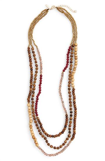 Women's Panacea Wood & Stone Beaded Necklace