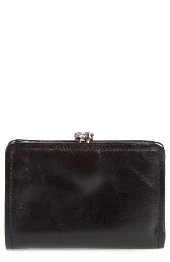 Women's Hobo Delta Calfskin Leather Wallet - Black
