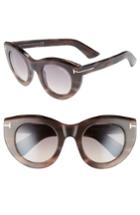 Women's Tom Ford Marcella 48mm Cat Eye Sunglasses - Rose Havana/ Smoke