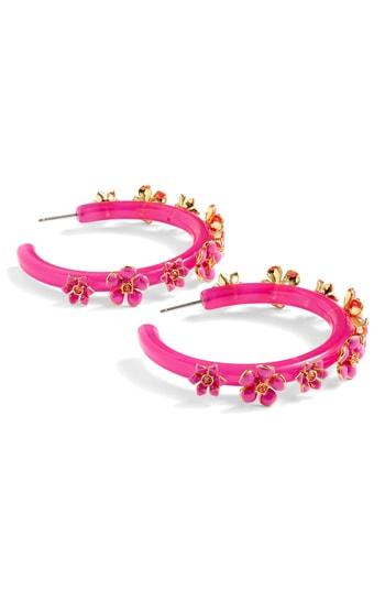 Women's J.crew Flower Clock Hoop Earrings