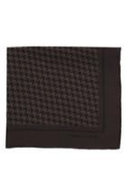 Men's Hook + Albert Houndstooth Silk Pocket Square, Size - Brown