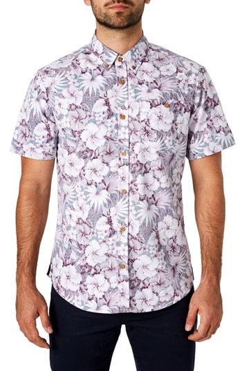 Men's 7 Diamonds Happy People Trim Fit Sport Shirt - Purple