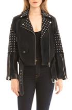 Women's Bagatelle Studded Leather Jacket - Black