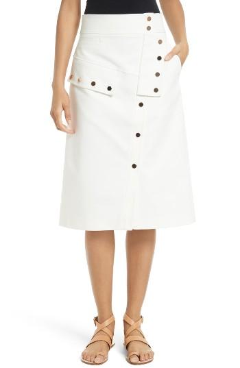 Women's Tibi Snap Front A-line Skirt