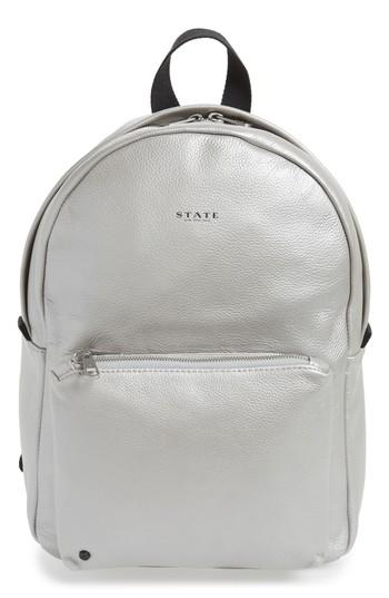 State Bags Greenwood Mini Lorimer Leather Backpack - Metallic