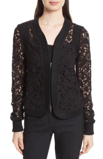 Women's Tracy Reese Lace Zip Cardigan - Black