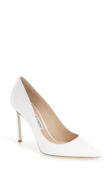 Women's Jimmy Choo 'romy' Pointy Toe Pump .5us / 38.5eu - White
