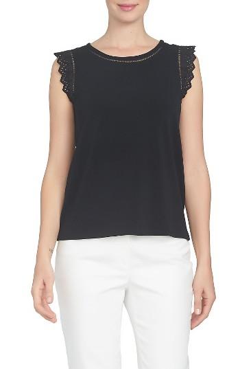 Women's Cece Eyelet Ruffle Knit Top