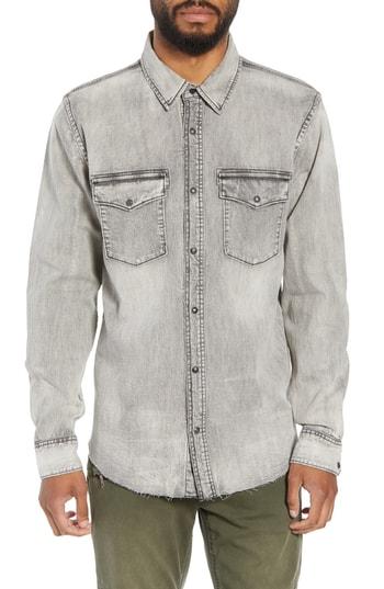 Men's Hudson Fit Denim Shirt, Size Small - Black