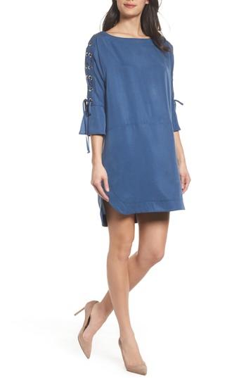 Women's Nsr Lace-up Shift Dress - Blue