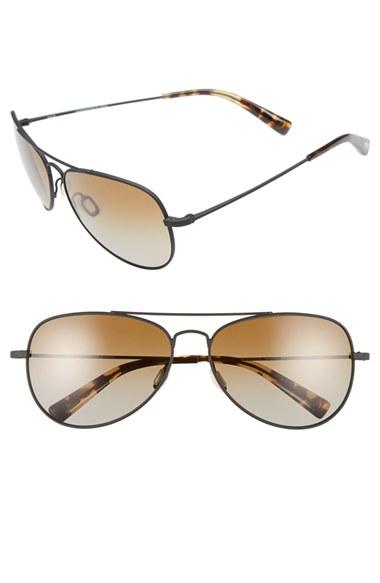 Men's Salt 'warner' 60mm Polarized Sunglasses - Black Sand/ Brown