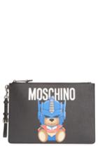 Moschino Large Transformers Bear Pouch - White