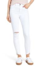 Women's Sp Black Angled Step Hem Skinny Jeans - White