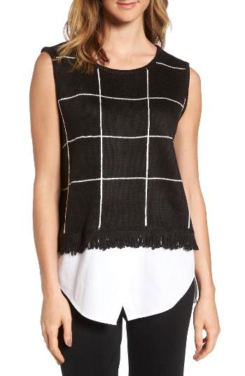 Women's Ming Wang Layered Look Tank - Black