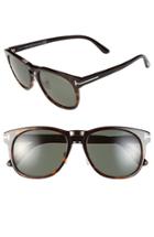 Women's Tom Ford 'franklin' 55mm Sunglasses - Shiny Havana/ Green Lenses