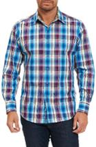 Men's Robert Graham Hiran Plaid Sport Shirt - Purple