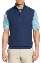 Men's Bobby Jones Pique Jersey Quarter Zip Golf Vest - Blue