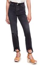 Women's Free People Chewed Up Straight Leg Jeans - Black