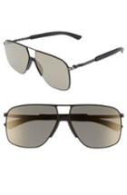 Men's Mykita Oak 61mm Aviator Sunglasses - Black/ Pitch Black