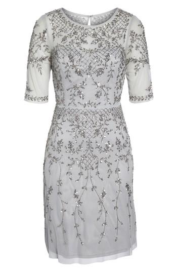 Women's Adrianna Papell Embellished Fit & Flare Dress - Metallic