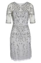 Women's Adrianna Papell Embellished Fit & Flare Dress - Metallic