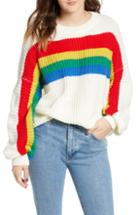 Women's Dreamers By Debut Rainbow Stripe Knit Pullover