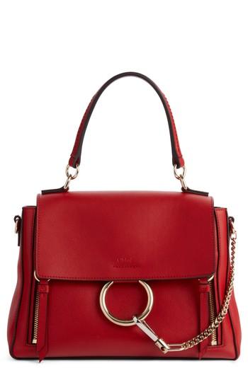 Chloe Small Faye Day Leather Shoulder Bag - Red