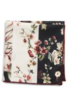 Men's Armstrong & Wilson Floral Cotton Pocket Square, Size - Burgundy
